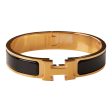 Hermes Black Clic Clac H Narrow Enamel Bracelet PM GHW Online now