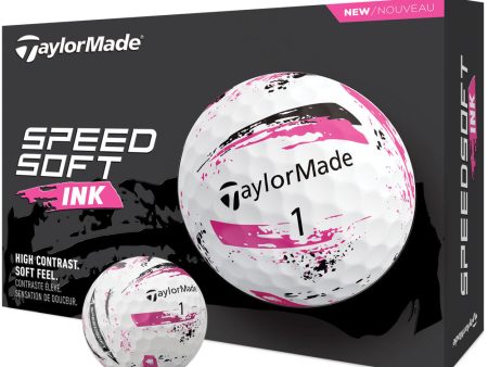 TaylorMade SpeedSoft Golf Balls - Ink Pink - 12 Pack on Sale