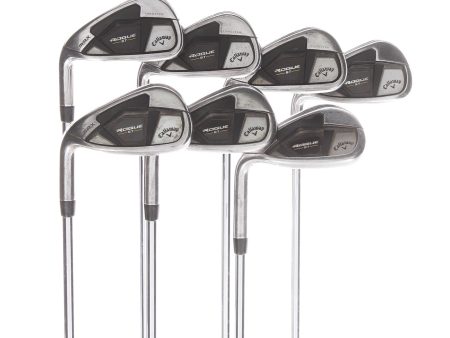 Callaway Rogue ST Max Steel Mens Left Hand Irons 5-SW Stiff - True Temper Elevate MPH 95 Online Sale